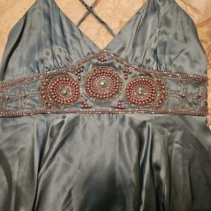 Elegant Beaded Evening Dress by betsey Johnson size 8 silk